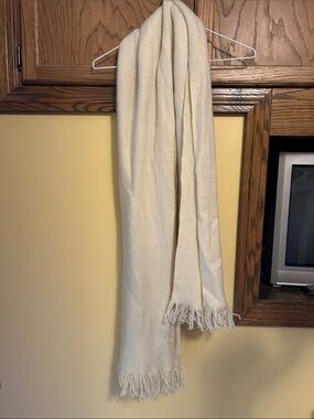 summer & rose Ivory Fringe Knit Scarf Wrap